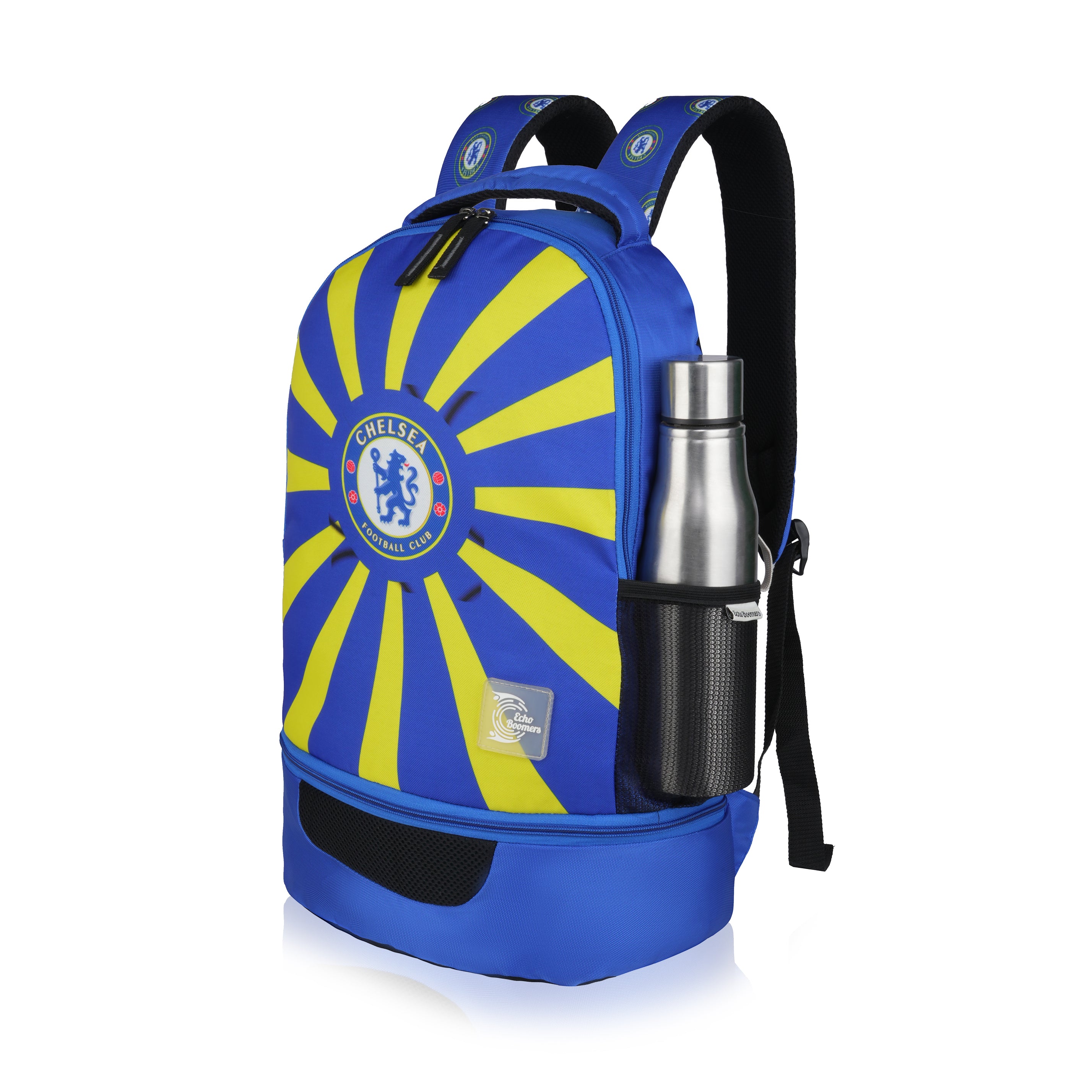 Echo Boomers Manchester United Sports Backpack with Separate Football Compartment | Student Sports Backpack with Adjustable Straps, Sturdy Handle & High Quality Zippers