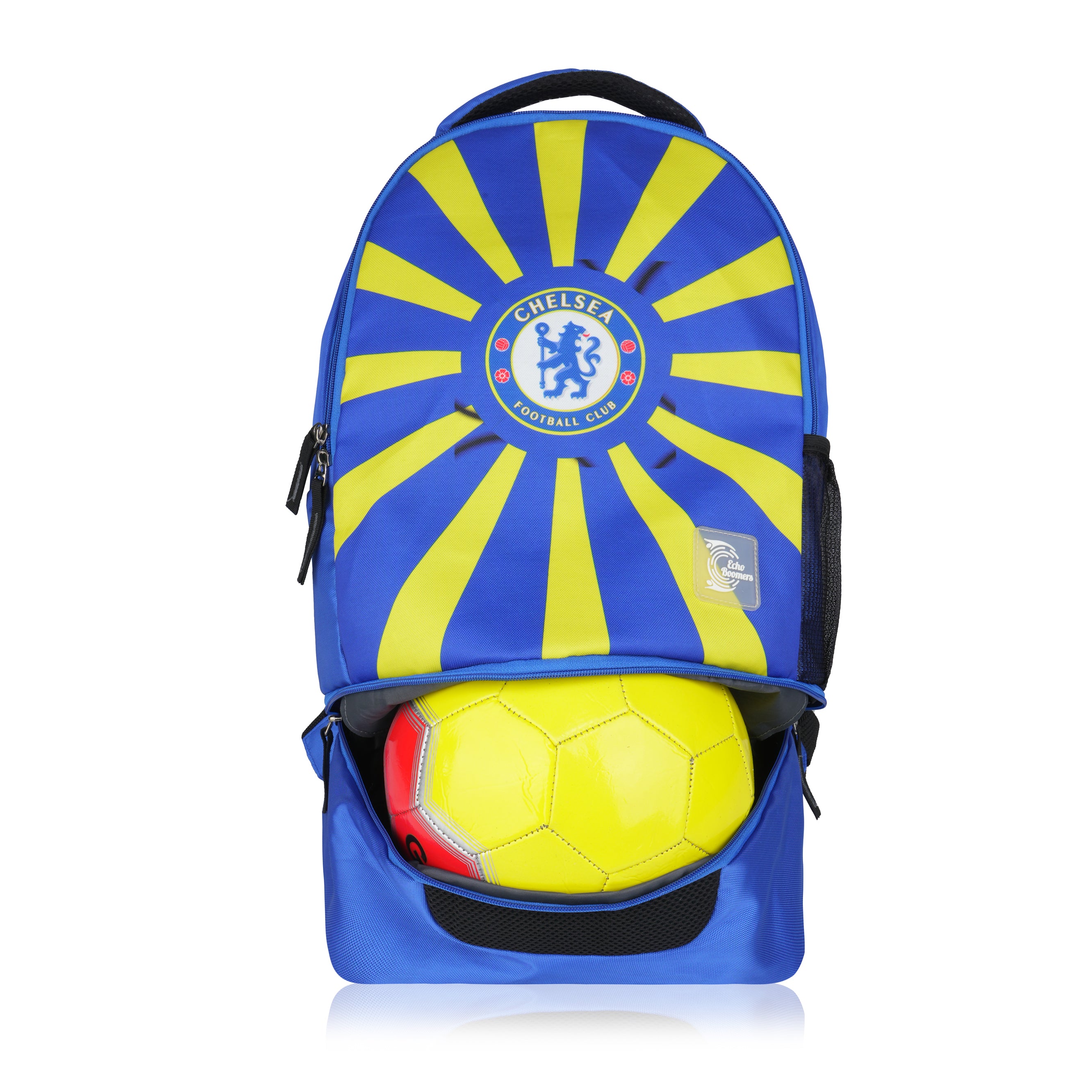 Echo Boomers Manchester United Sports Backpack with Separate Football Compartment | Student Sports Backpack with Adjustable Straps, Sturdy Handle & High Quality Zippers