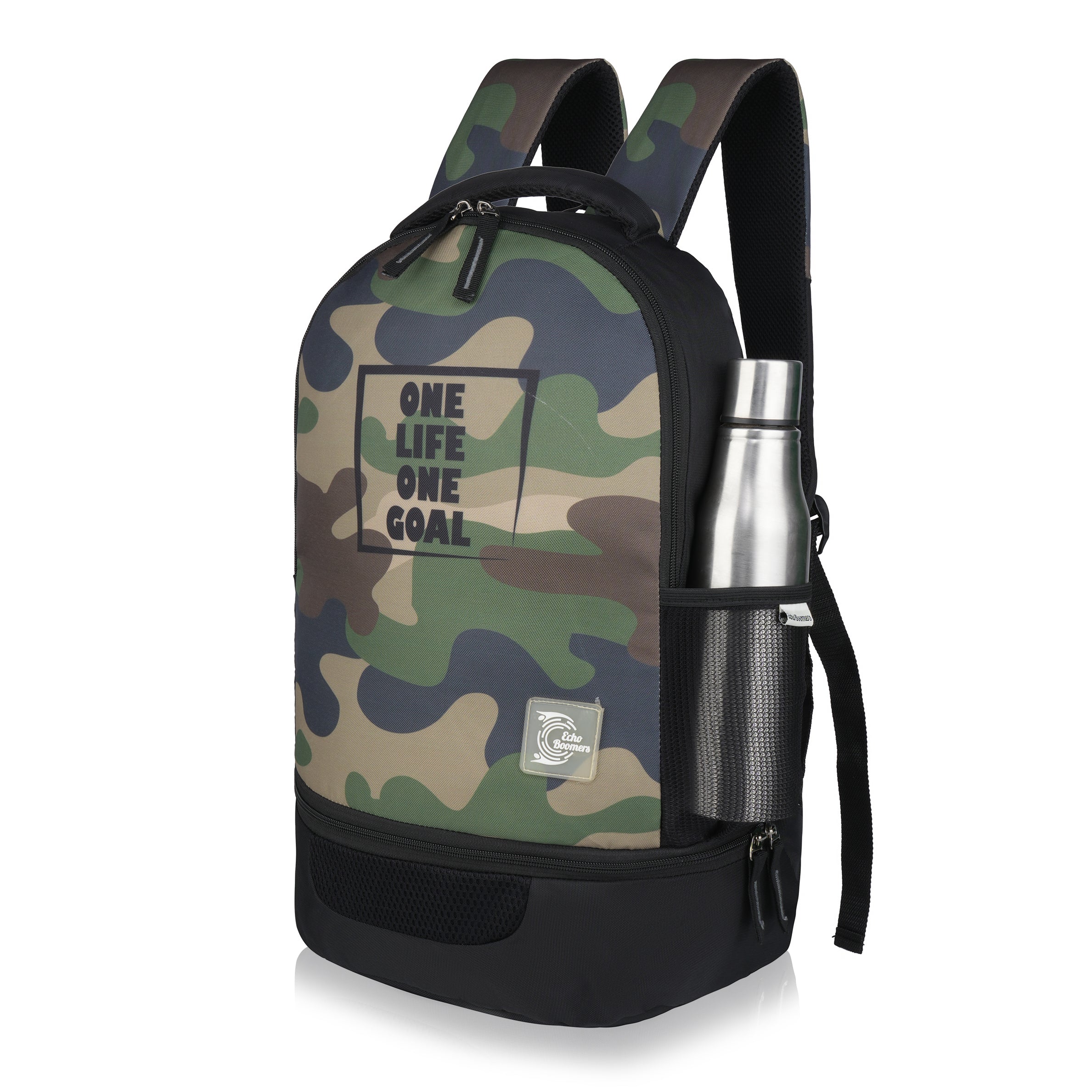 Echo Boomers Manchester United Sports Backpack with Separate Football Compartment | Student Sports Backpack with Adjustable Straps, Sturdy Handle & High Quality Zippers