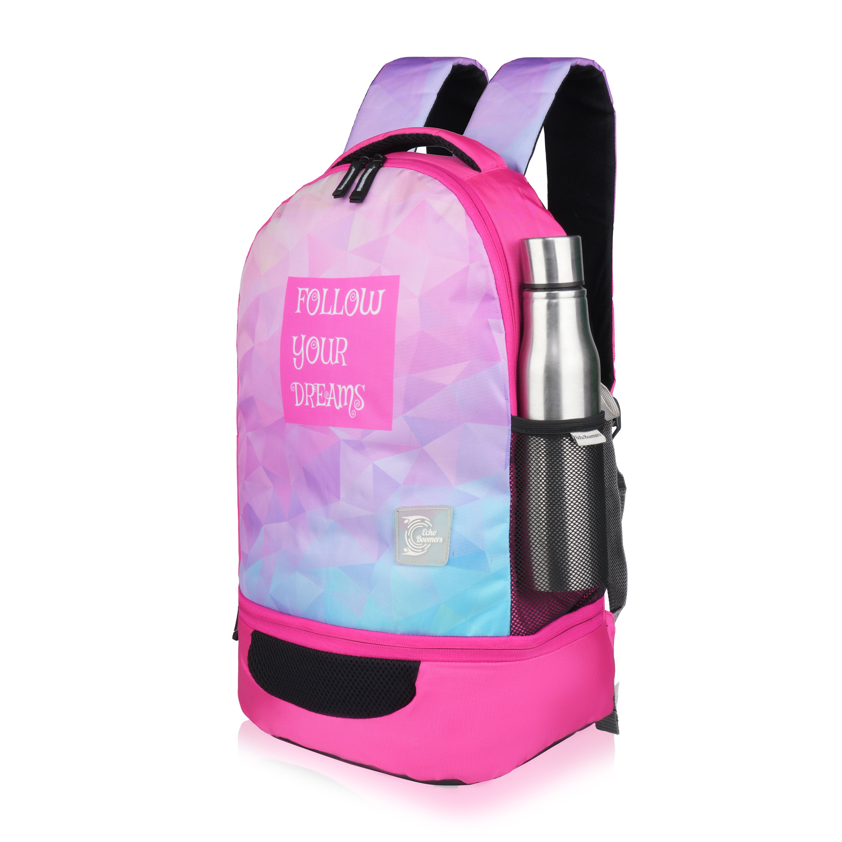 Echo Boomers Manchester United Sports Backpack with Separate Football Compartment | Student Sports Backpack with Adjustable Straps, Sturdy Handle & High Quality Zippers