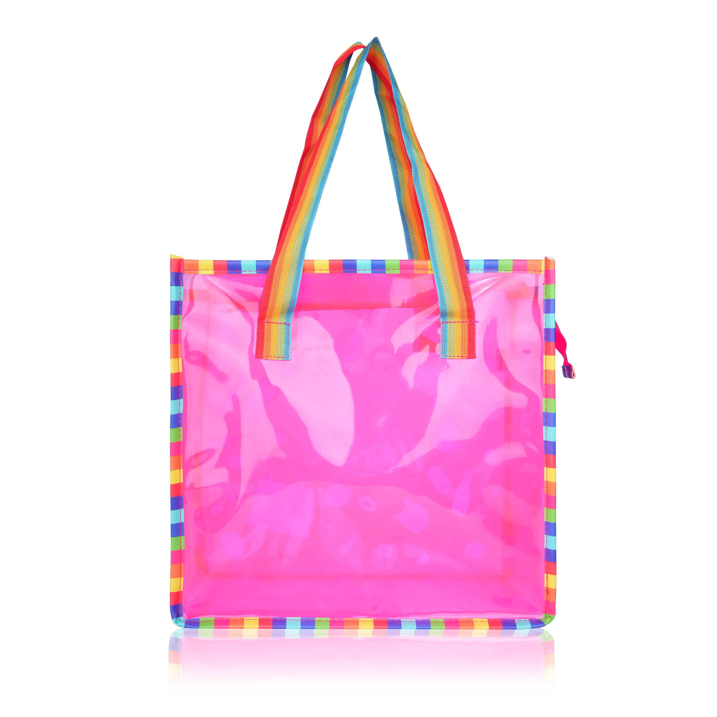 Echo Boomers Jelly Green Transparent Tote Bag for Girls & Boys | UV Printed Let’s Travel Design | Waterproof PVC Handbag | Lightweight Shopping, Outdoor, Beach & Swimming Carry Bag