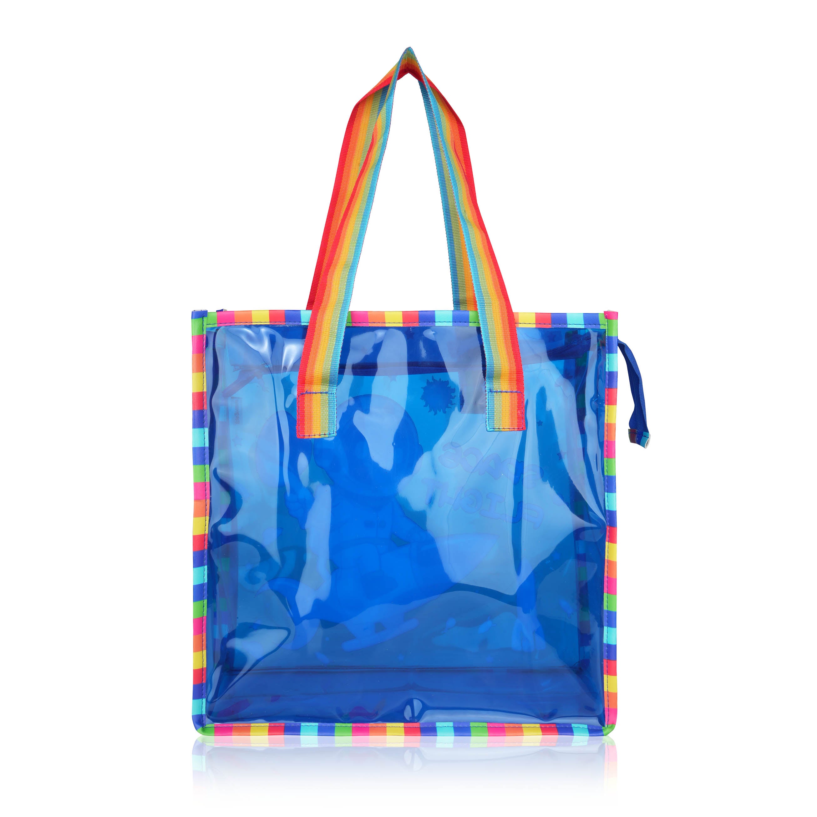 Echo Boomers Jelly Green Transparent Tote Bag for Girls & Boys | UV Printed Let’s Travel Design | Waterproof PVC Handbag | Lightweight Shopping, Outdoor, Beach & Swimming Carry Bag