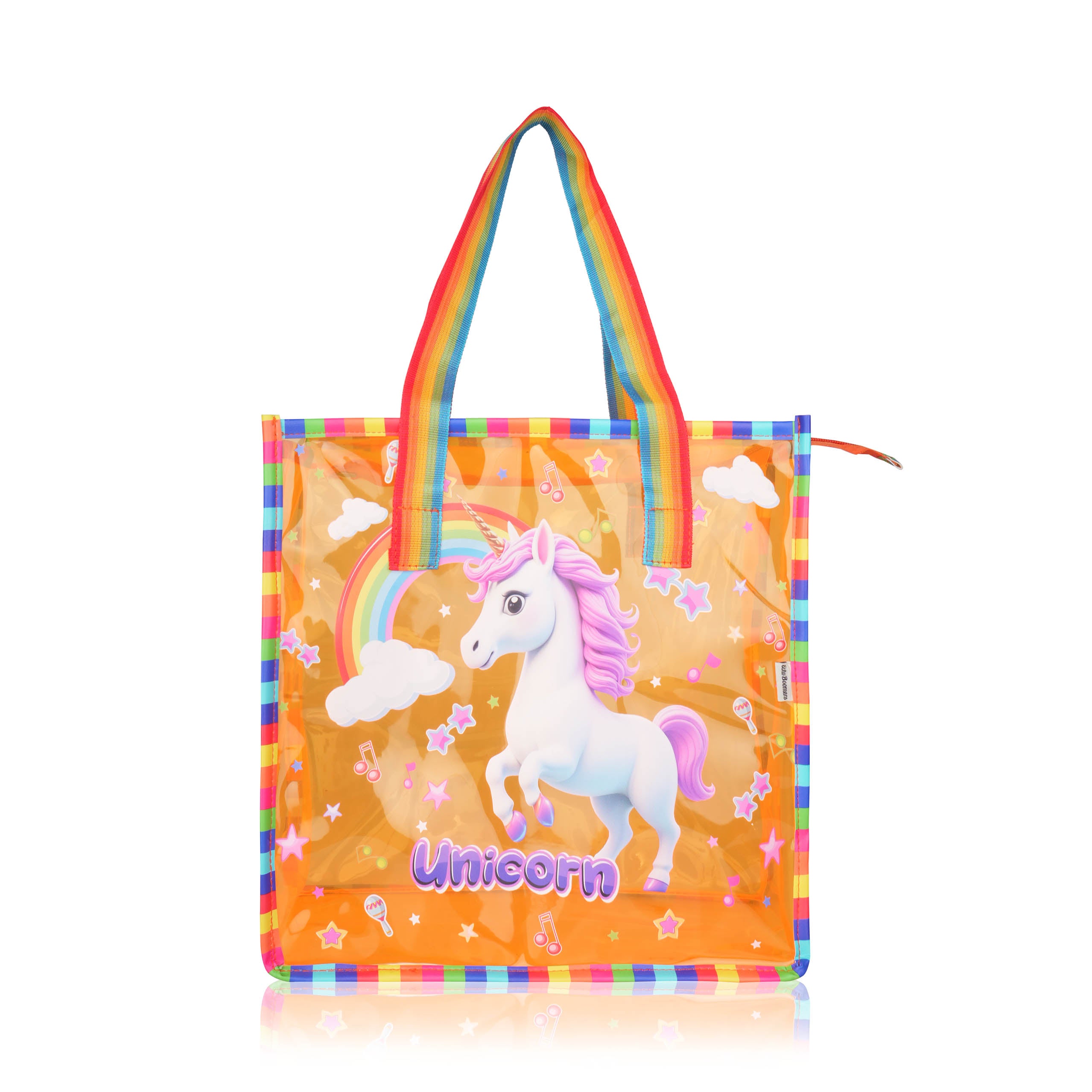 Echo Boomers Jelly Green Transparent Tote Bag for Girls & Boys | UV Printed Let’s Travel Design | Waterproof PVC Handbag | Lightweight Shopping, Outdoor, Beach & Swimming Carry Bag