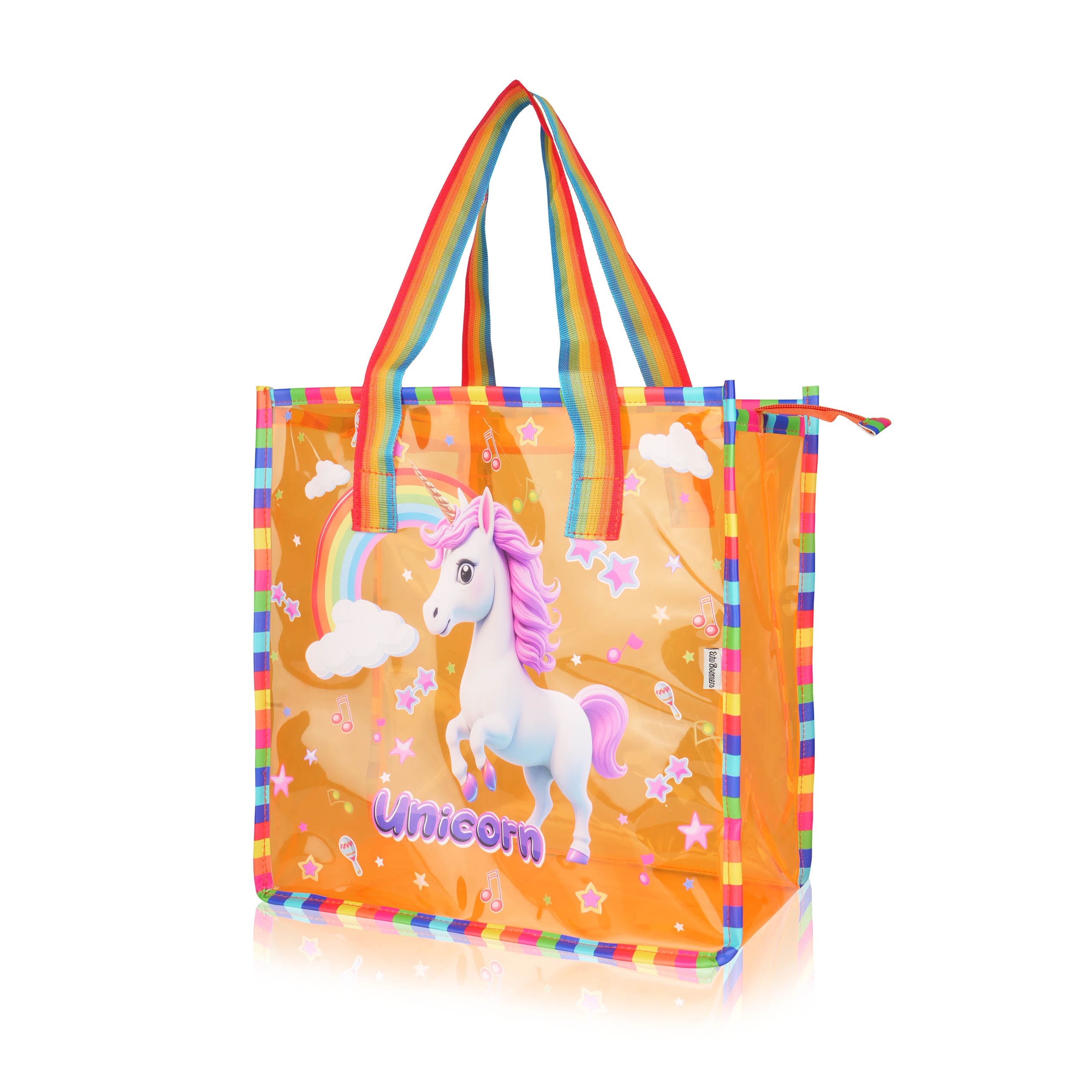 Echo Boomers Jelly Green Transparent Tote Bag for Girls & Boys | UV Printed Let’s Travel Design | Waterproof PVC Handbag | Lightweight Shopping, Outdoor, Beach & Swimming Carry Bag