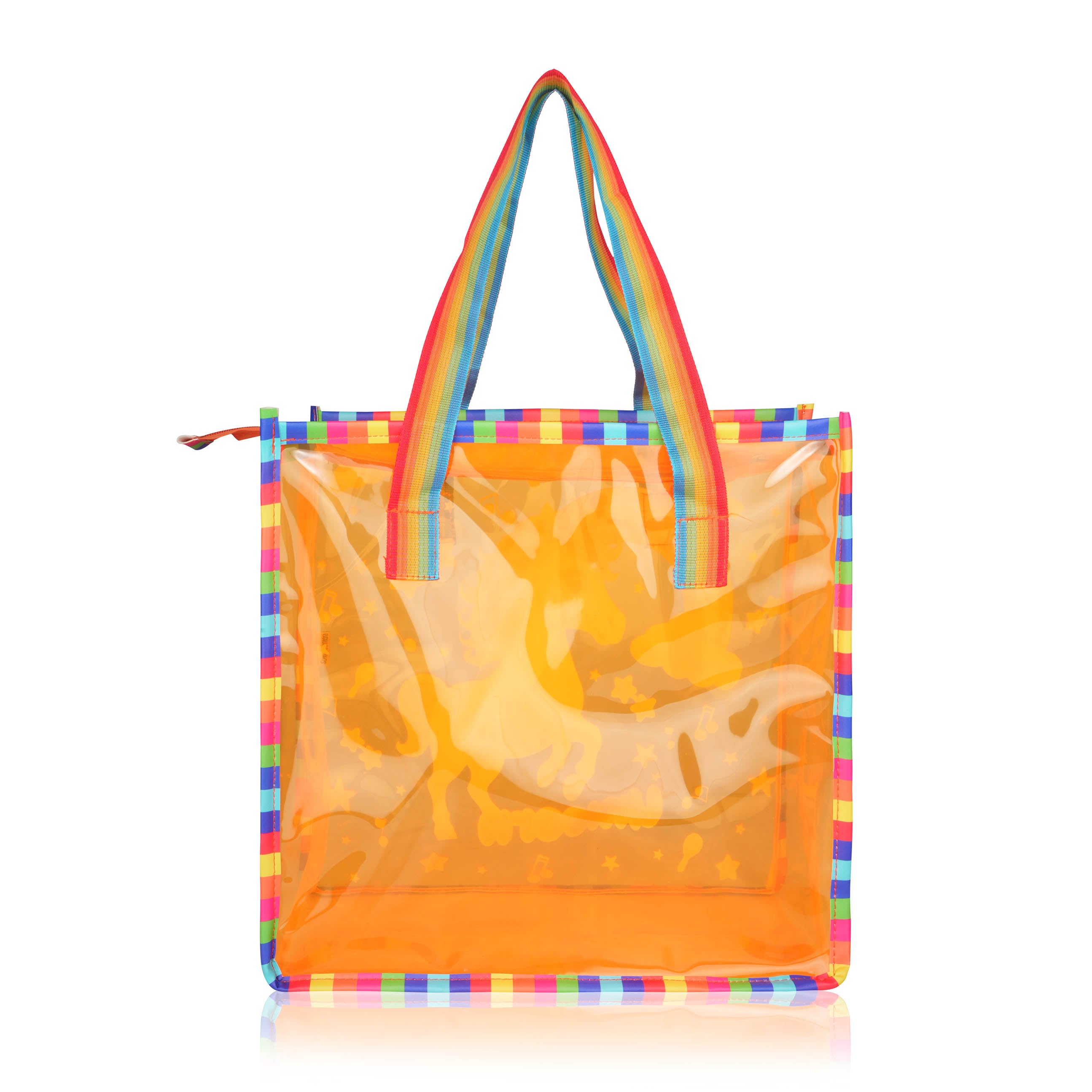 Echo Boomers Jelly Green Transparent Tote Bag for Girls & Boys | UV Printed Let’s Travel Design | Waterproof PVC Handbag | Lightweight Shopping, Outdoor, Beach & Swimming Carry Bag