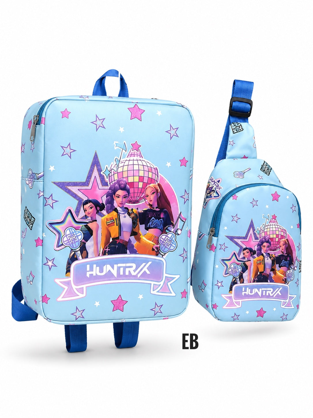 Echo Boomers Kids Backpack & Crossbody Sling Bag Set | Lightweight School Bag Combo for Boys & Girls | Premium Fabric | Smooth Zippers | Adjustable Strap | Vibrant Print