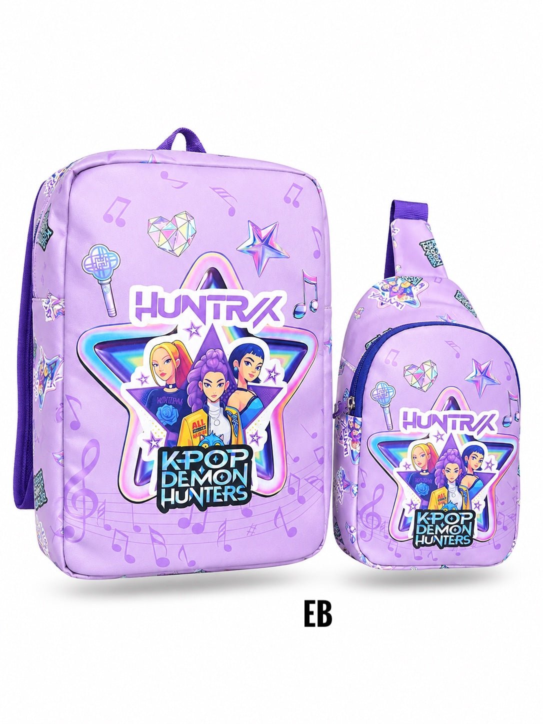 Echo Boomers Kids Backpack & Crossbody Sling Bag Set | Lightweight School Bag Combo for Boys & Girls | Premium Fabric | Smooth Zippers | Adjustable Strap | Vibrant Print