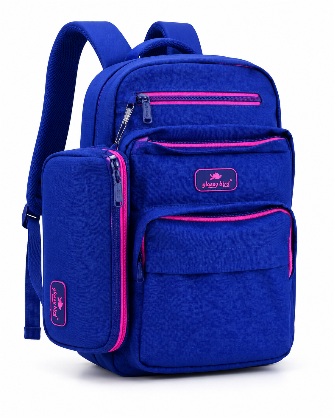 Echo Boomers Glossy Bird Everyday Backpack with Pencil Pouch| Lightweight Water-Resistant Travel, School, College & Office Backpack with Multiple Compartments