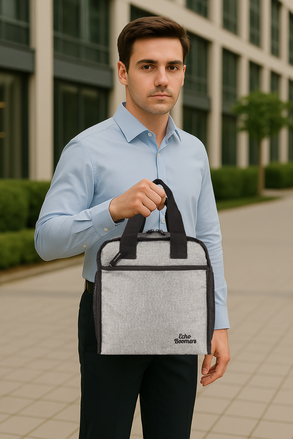 Echo Boomers Premium Lunch Bag – Stylish, Lightweight, Attractive, & Durable Meal Companion and versatile bag(Grey).