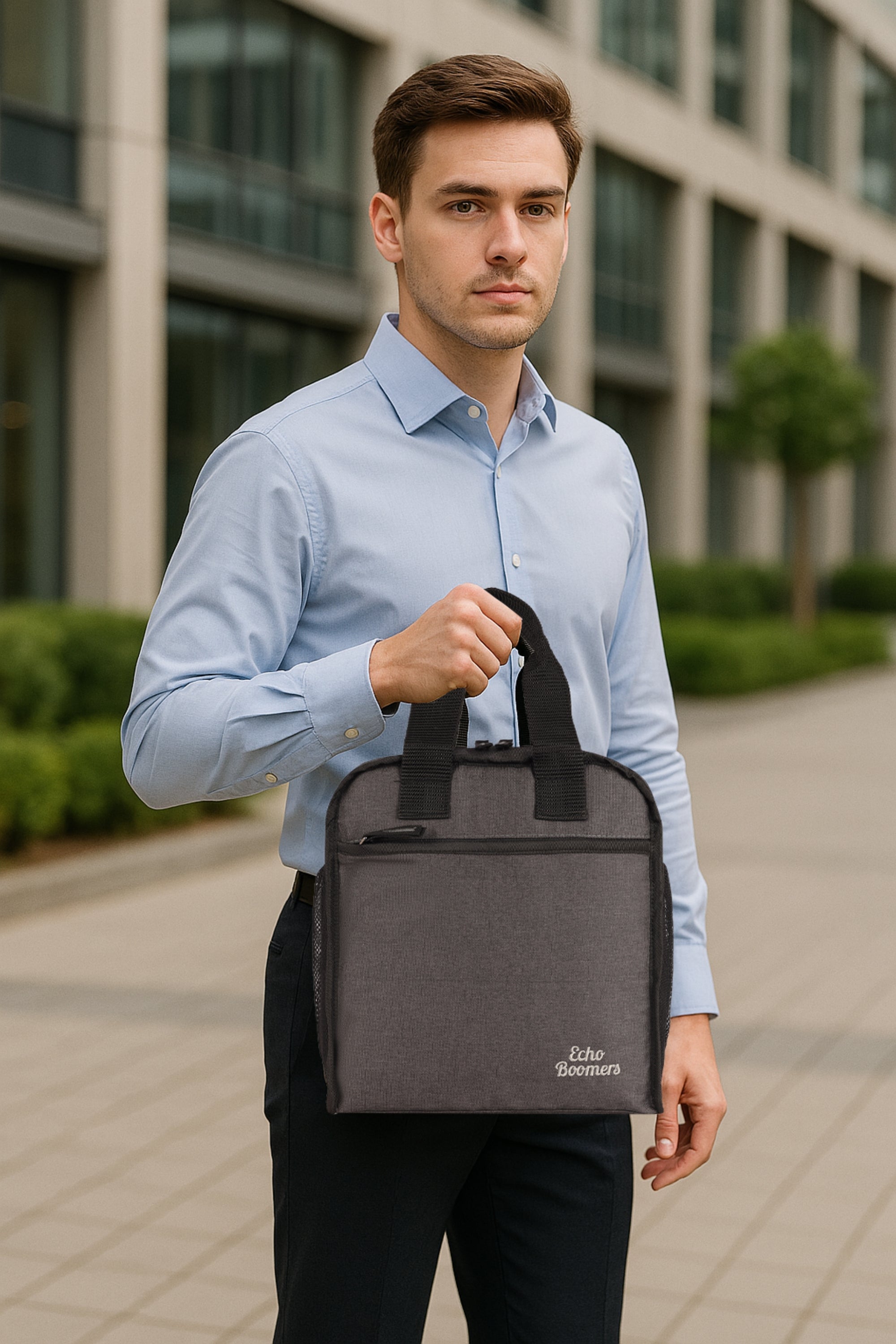 Echo Boomers Premium Lunch Bag – Stylish, Lightweight, Attractive, & Durable Meal Companion and versatile bag(Black).