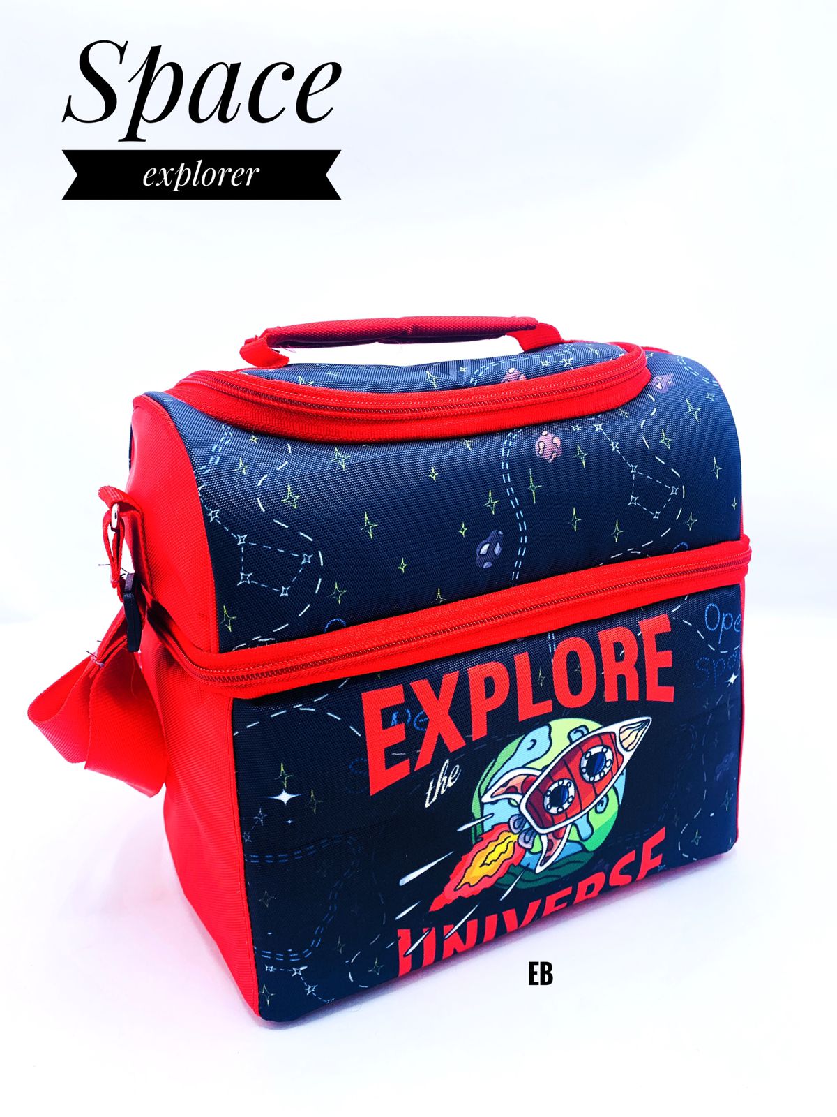 Echo Boomers "Explore Universal" Insulated Tiffin Bag – Red | Lunch Bag for Office, School, Men & Kids | Stylish, Compact, Thermal Food Carrier