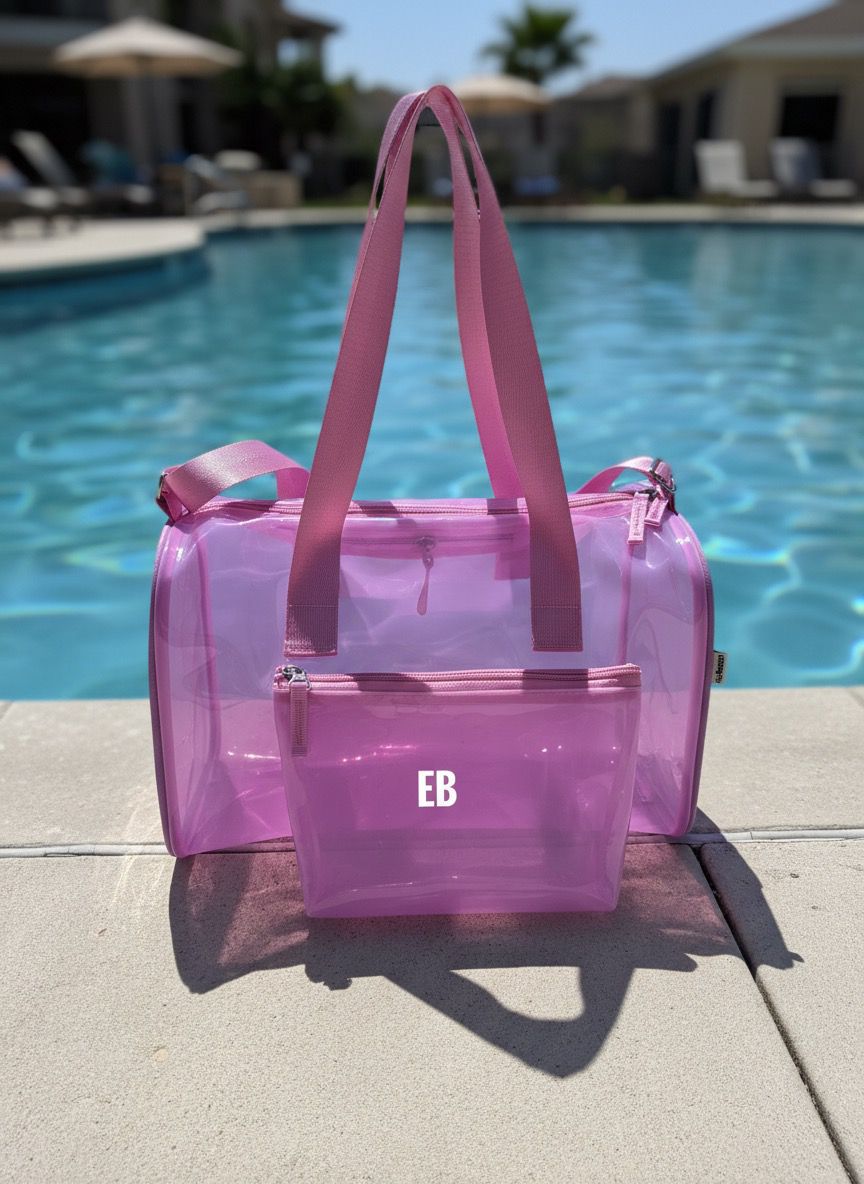 Echo Boomers Translucent PVC Premium Duffle Bag with Pouch | Premium Adjustable & Attractive Strap | Stylish & Travel-Friendly