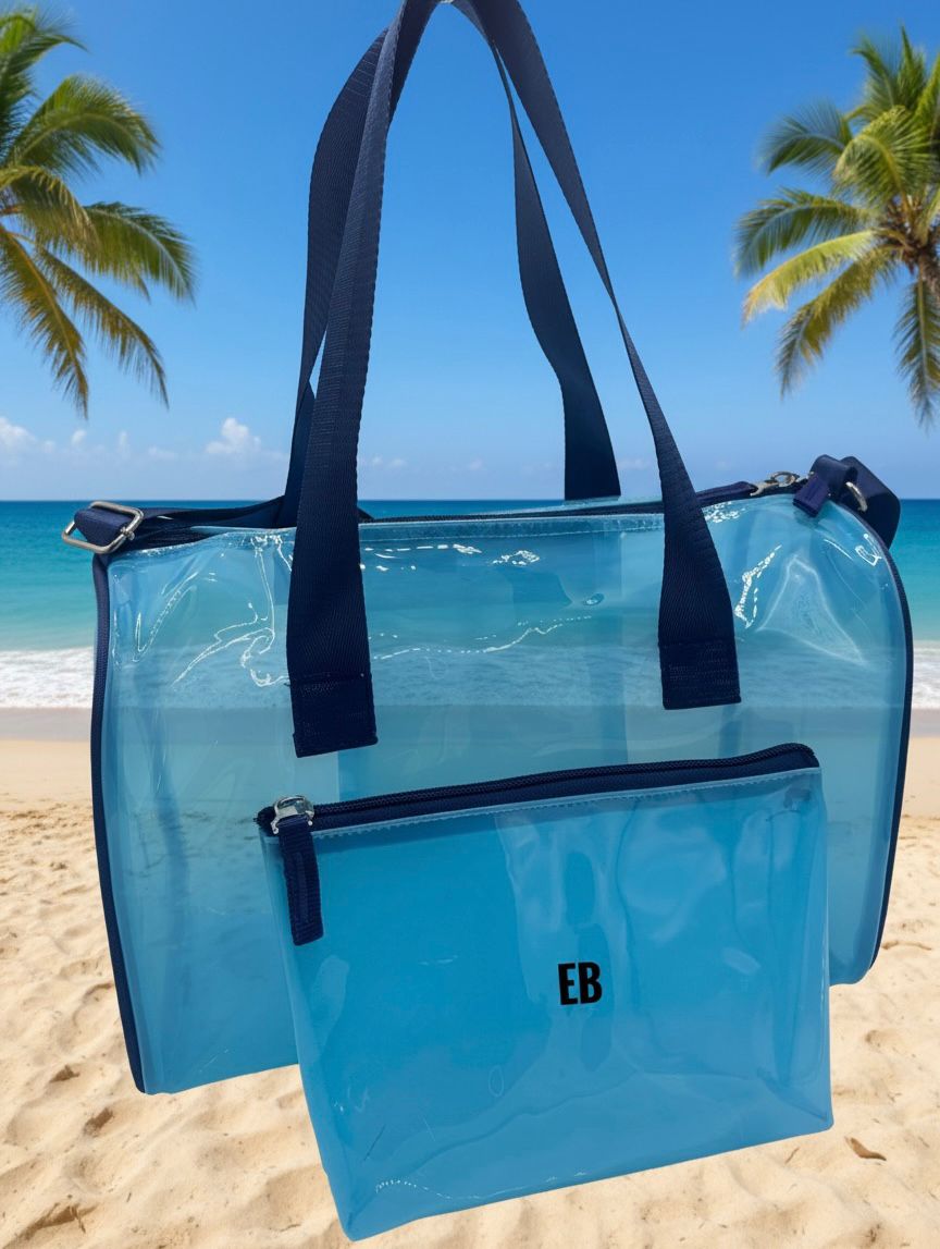 Echo Boomers Translucent PVC Premium Duffle Bag with Pouch | Premium Adjustable & Attractive Strap | Stylish & Travel-Friendly