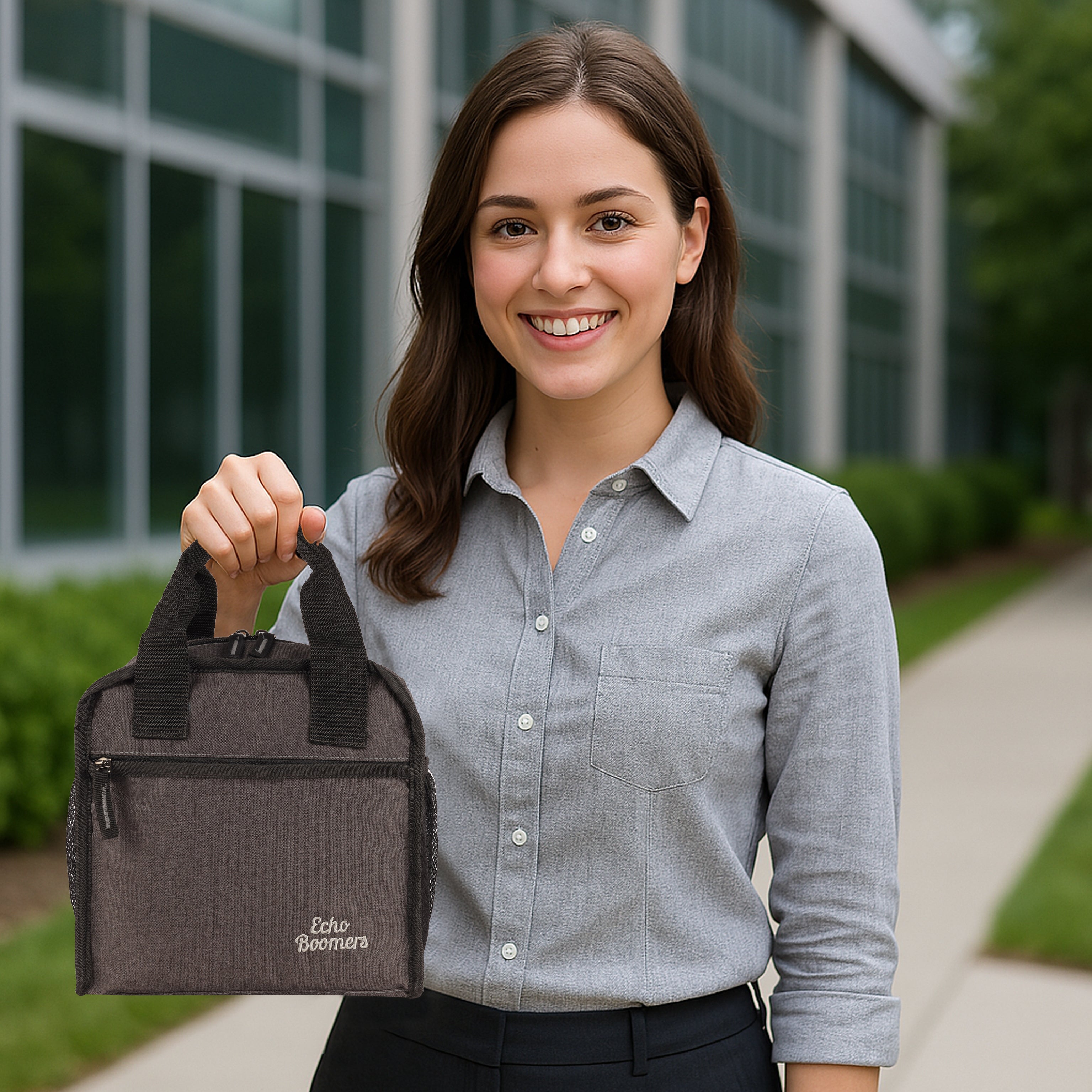 Echo Boomers Premium Lunch Bag – Stylish, Lightweight, Attractive, & Durable Meal Companion and versatile bag(Black).