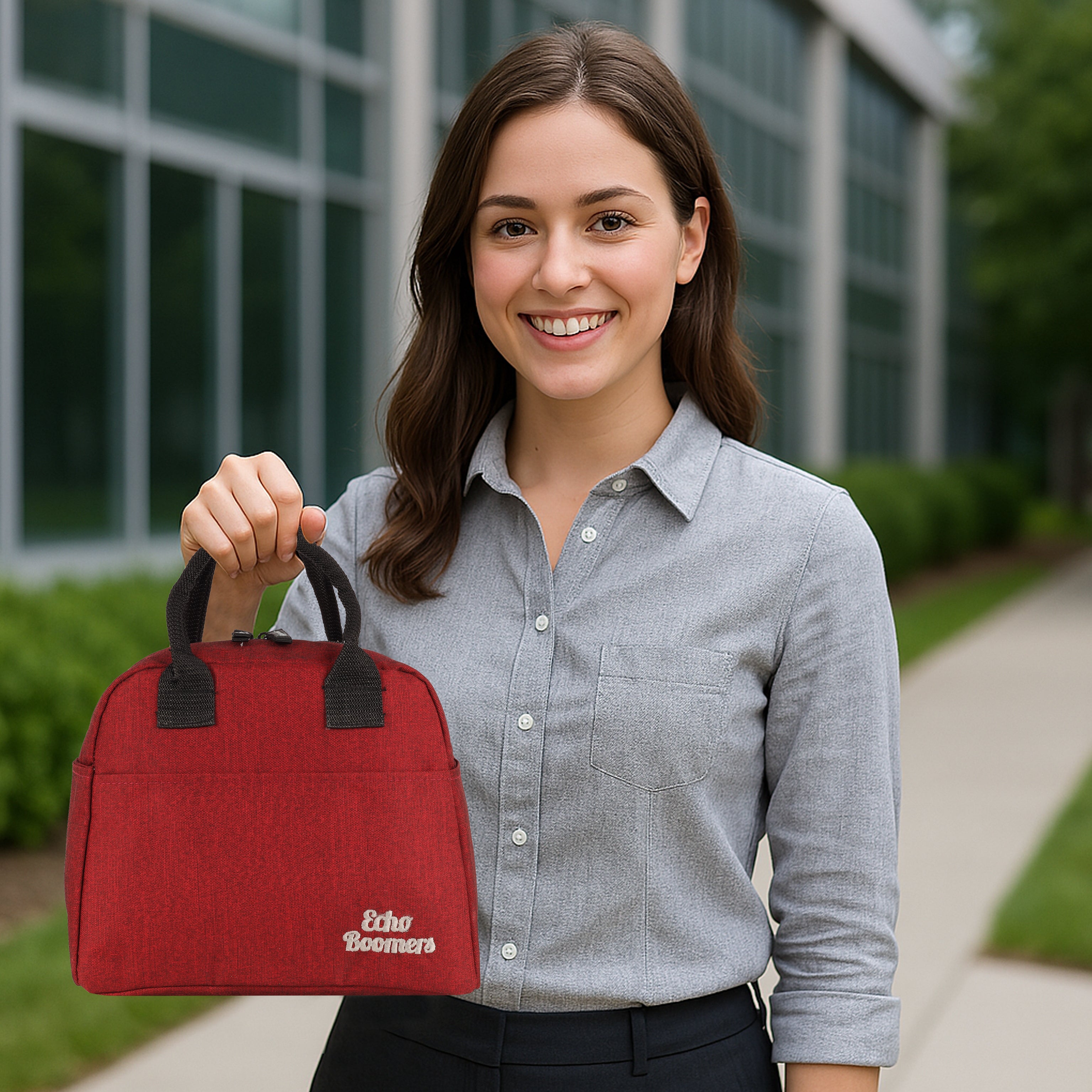 Echo Boomers Premium Lunch Bag – Stylish, Lightweight, Attractive, & Durable Meal Companion and versatile bag(Maroon).