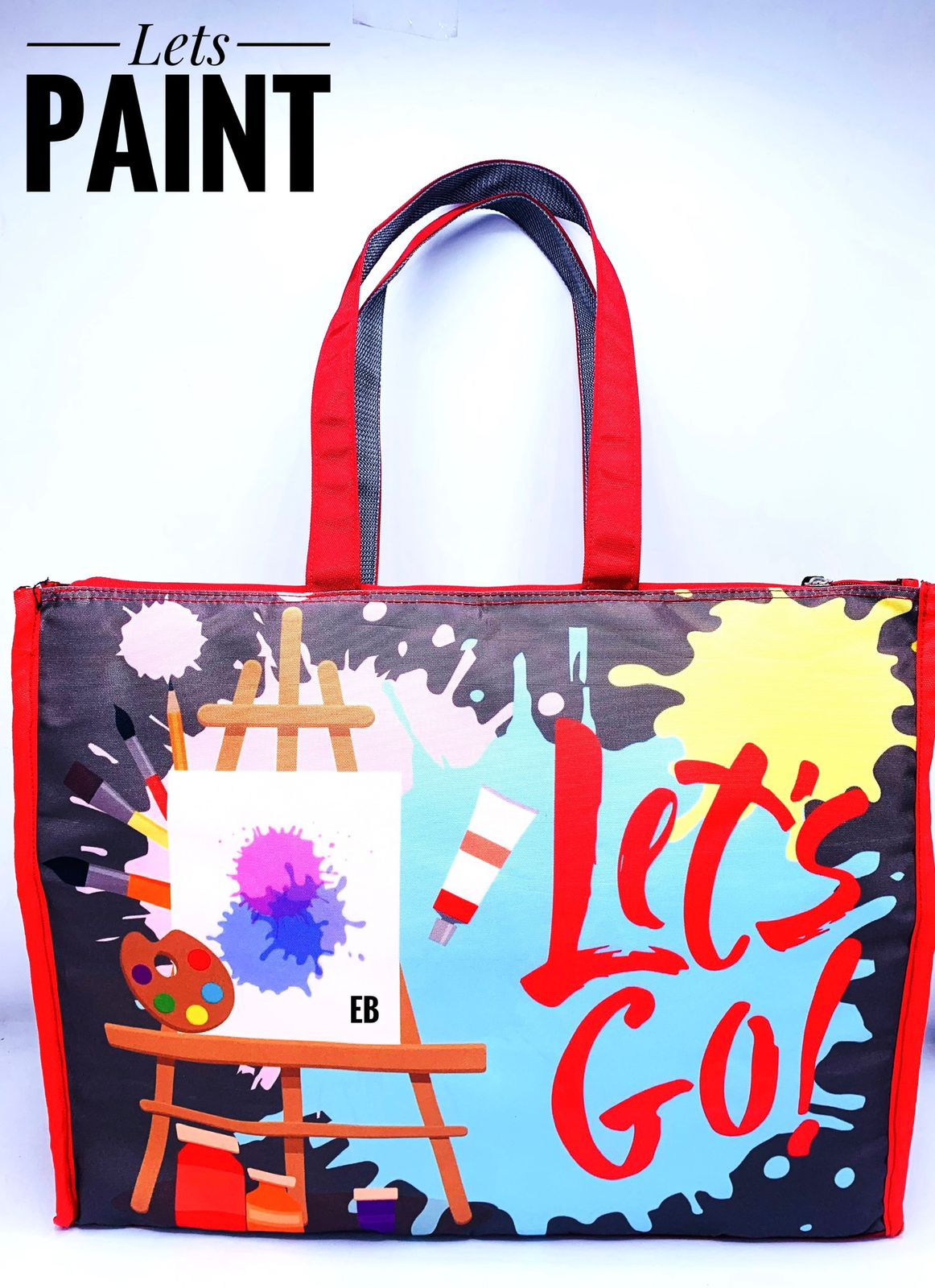 Echo Boomers Multicolour Art Design Print Tote A3 Size Drawing Activity Bag with Multiple Utility Pocket