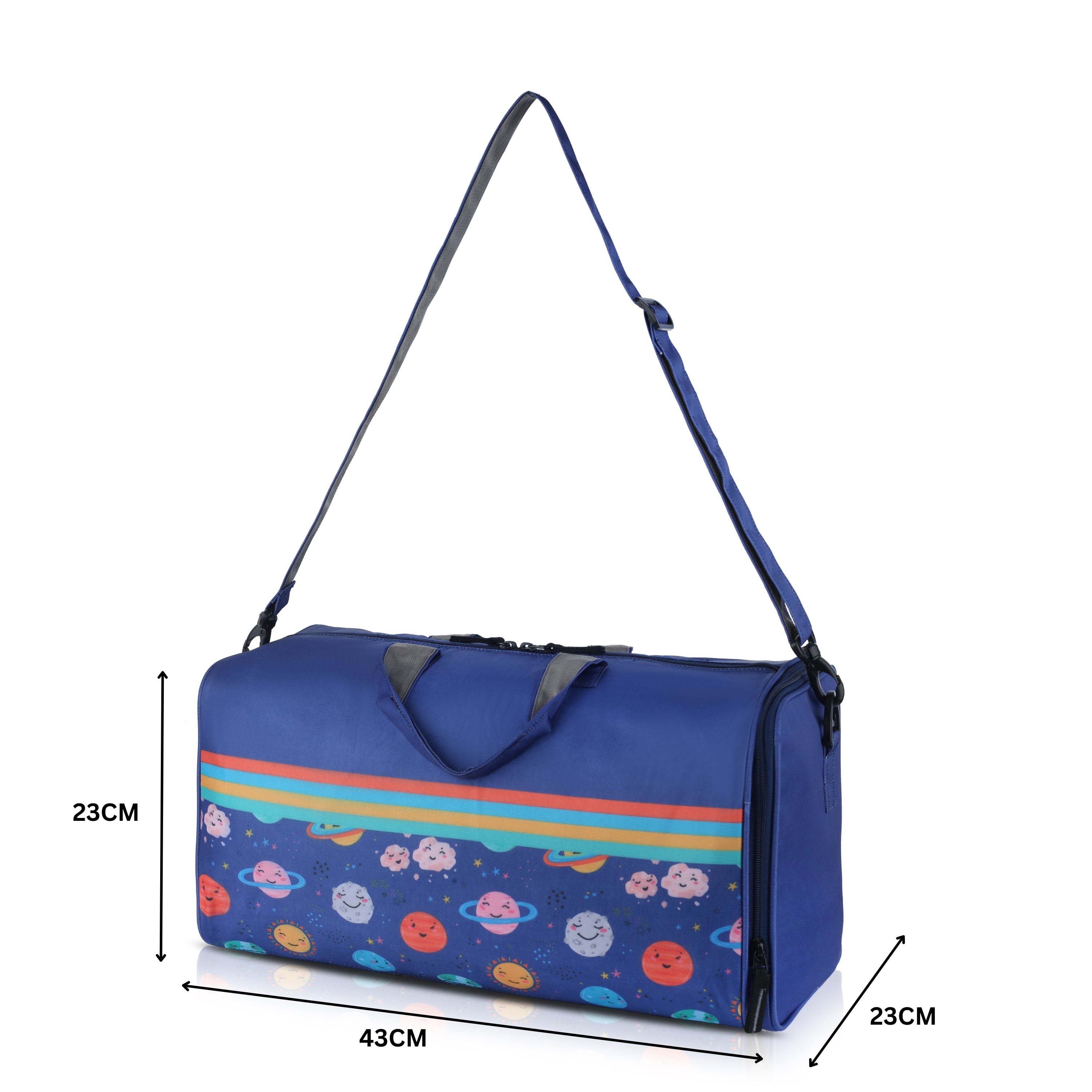 Echo Boomers Space Print Duffle Bag – Stylish Travel & Gym Bag with Shoe Compartment