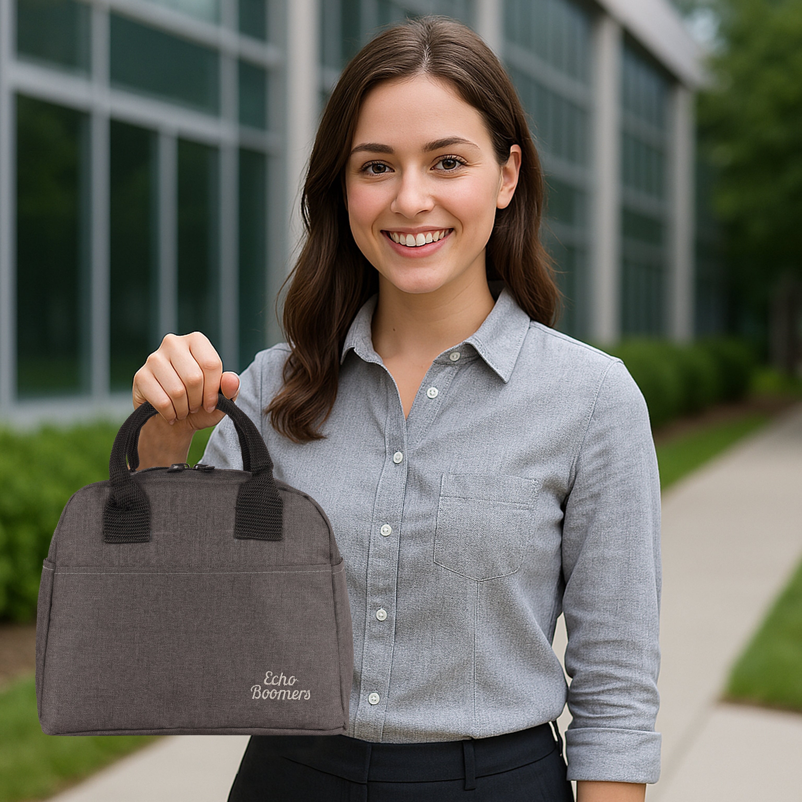 Echo Boomers Premium Lunch Bag – Stylish, Lightweight, Attractive, & Durable Meal Companion and versatile bag(Black).