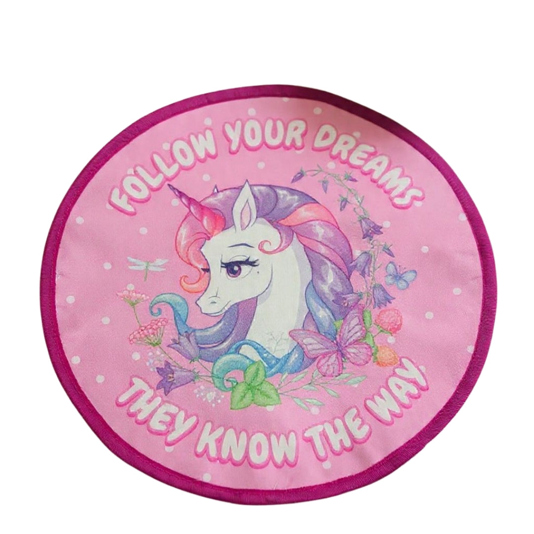 Echo Boomers Multi design & Theme Round Folding Dining Mat for Kids | 10 x 10 Inch Cutlery Holder | Portable Kids Lunch Mat with Spoon & Fork Pockets