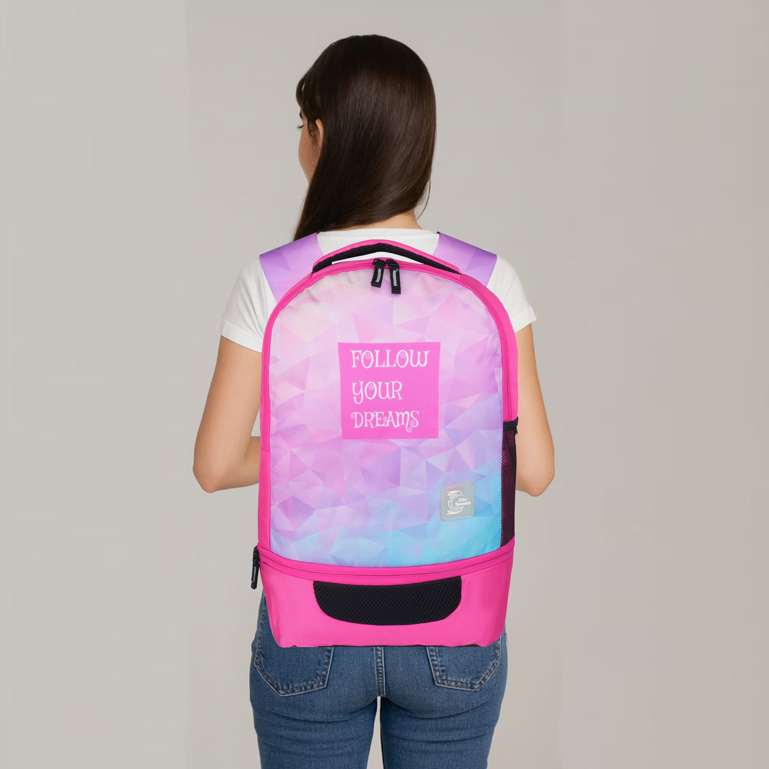 Echo Boomers Manchester United Sports Backpack with Separate Football Compartment | Student Sports Backpack with Adjustable Straps, Sturdy Handle & High Quality Zippers