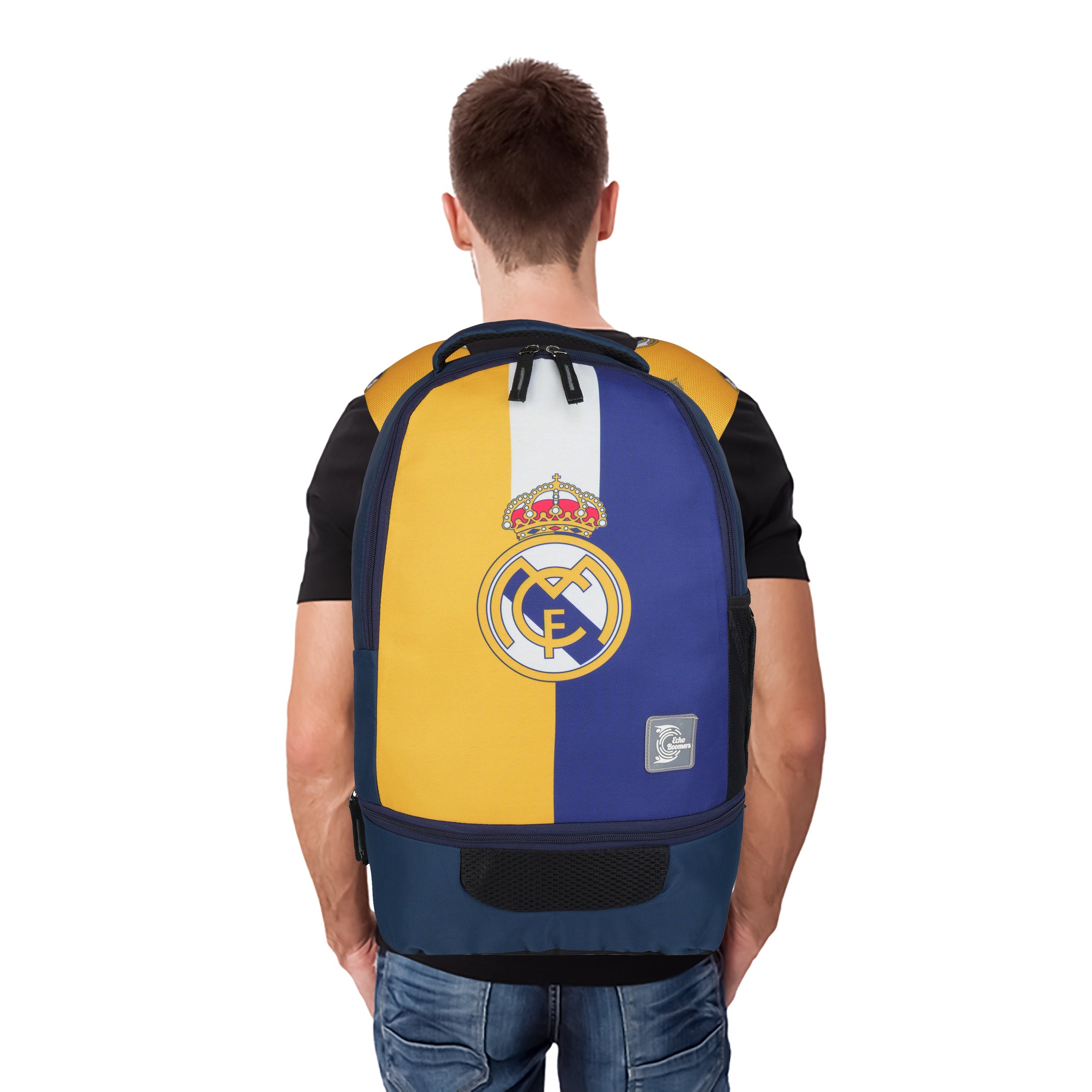 Echo Boomers Manchester United Sports Backpack with Separate Football Compartment | Student Sports Backpack with Adjustable Straps, Sturdy Handle & High Quality Zippers