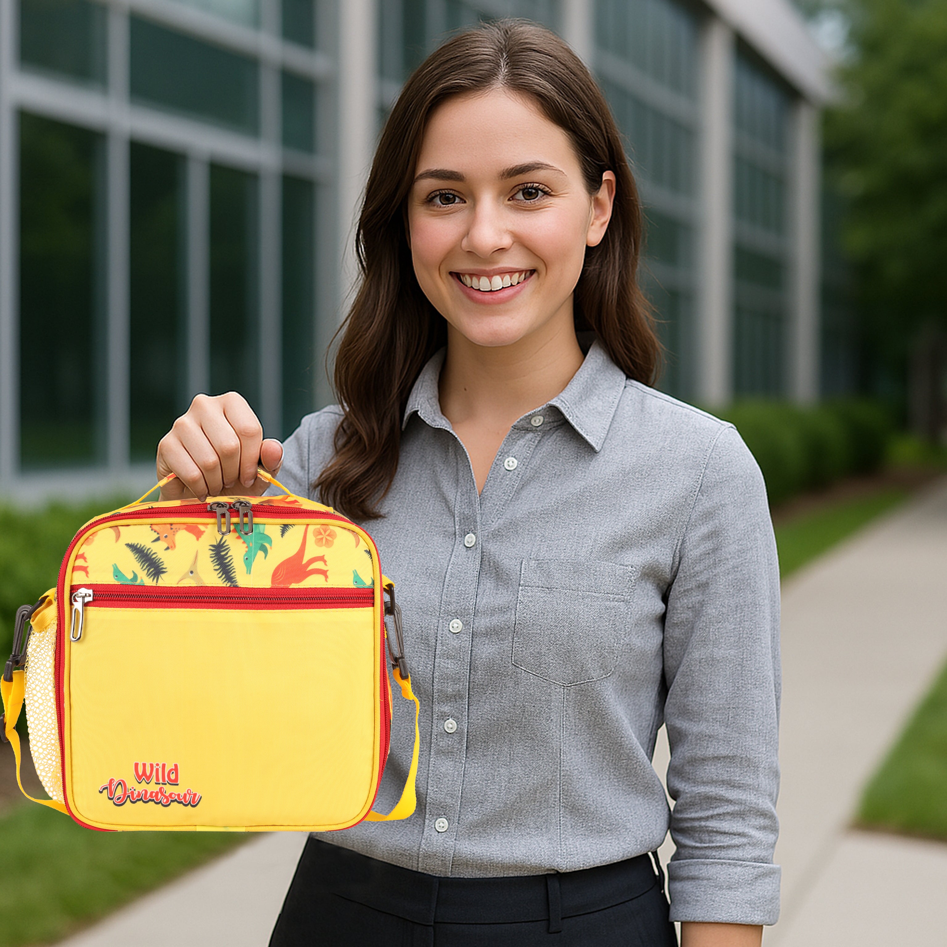 Echo Boomers PremiumDino Pint Lunch Bag – Stylish, Lightweight, Attractive, & Durable Meal Companion and versatile bag(Yellow).