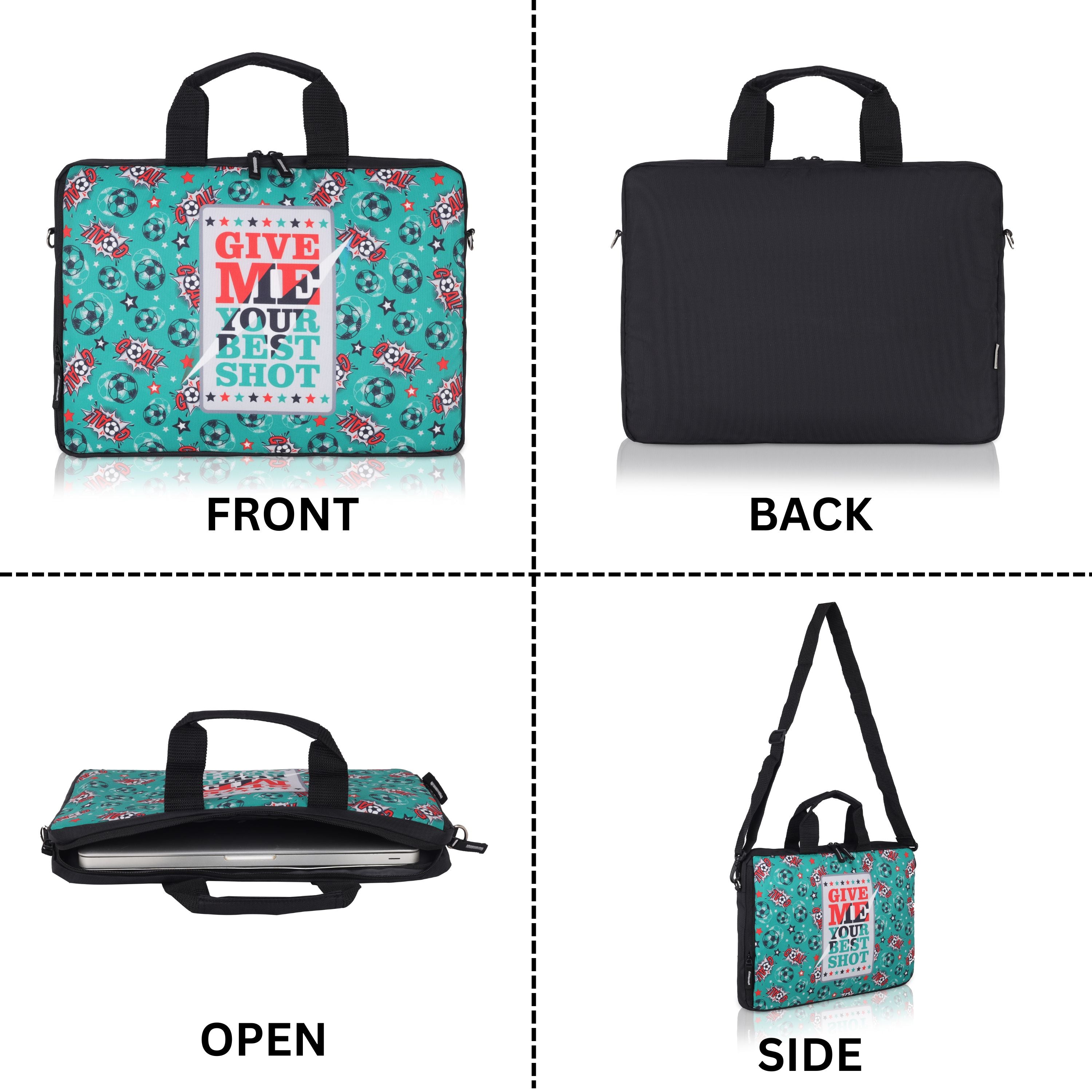 Echo Boomers "Give Me Your Best Shot" Laptop Sling Bag – 15 Inch Sports-Themed Office & School Messenger Bag for Boys & Teens