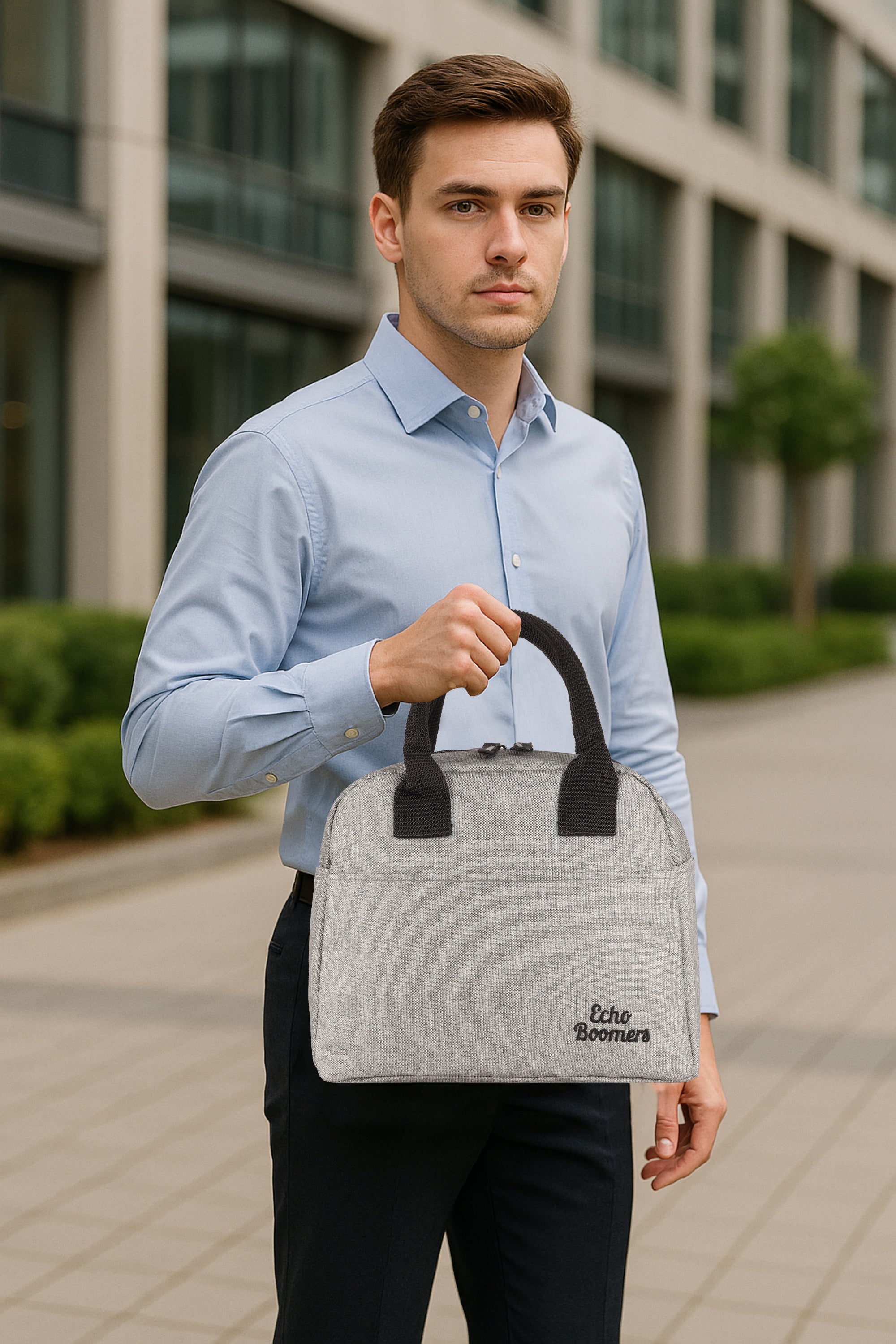 Echo Boomers Premium Lunch Bag – Stylish, Lightweight, Attractive, & Durable Meal Companion and versatile bag(Grey).