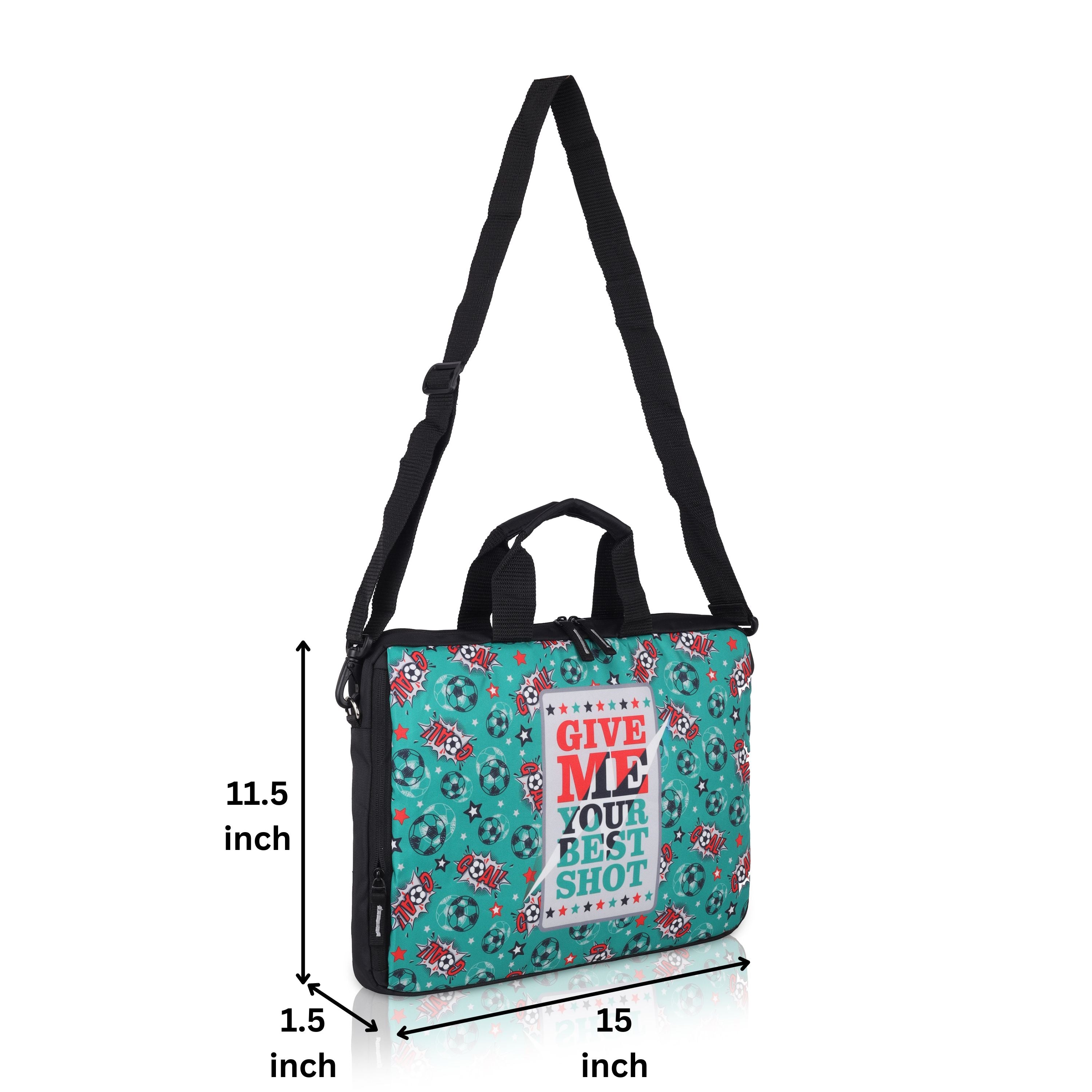 Echo Boomers "Give Me Your Best Shot" Laptop Sling Bag – 15 Inch Sports-Themed Office & School Messenger Bag for Boys & Teens